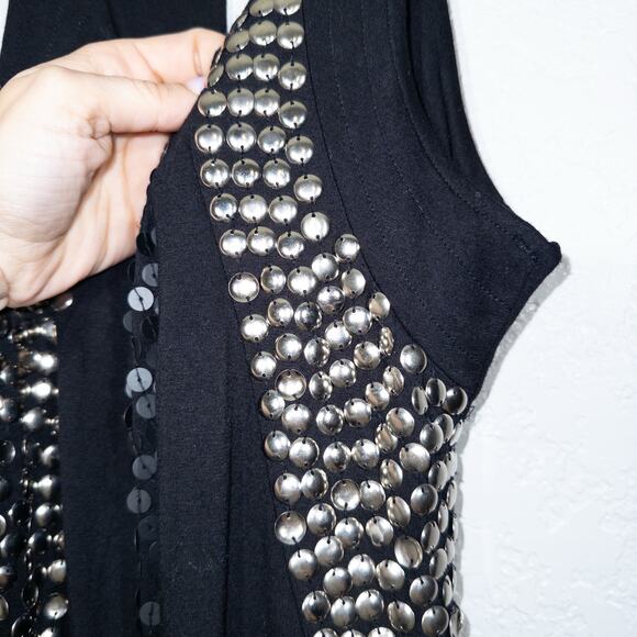 Wilster Black Sequin & Studded Tank Top Size XS - Picture 3 of 7